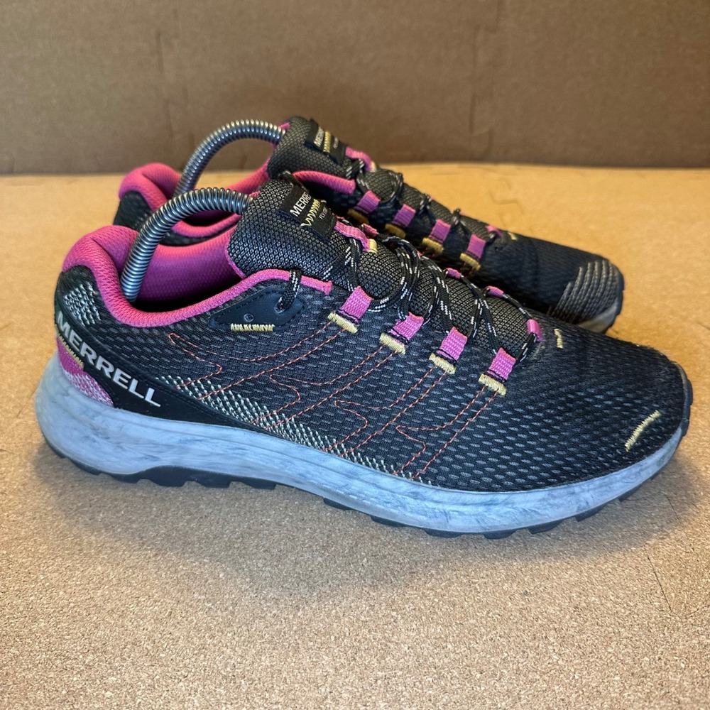 Merrell Fly Strike Womens Trail Running Shoes Black Pink J067444 Size 10.5